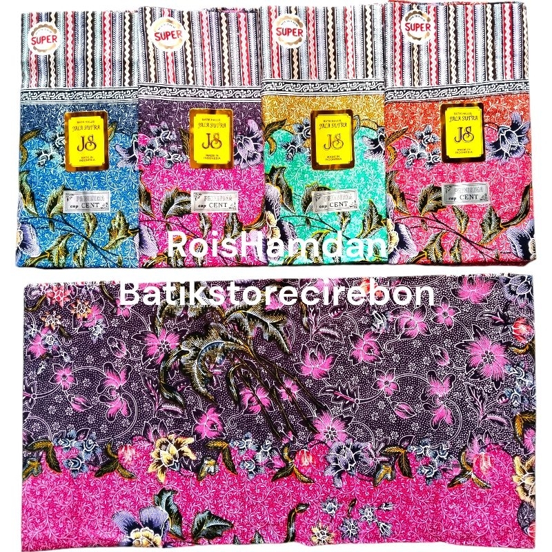 Kain Cukin Selendang Gendongan Bayi Cap Cent Jala Sutra JS Motif bunga Anggur Katun Halus