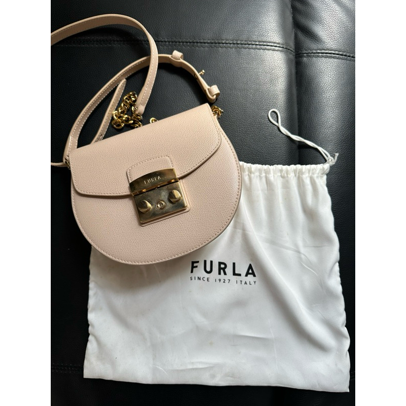 Furla metropolis mini round crossbody bag ballerina