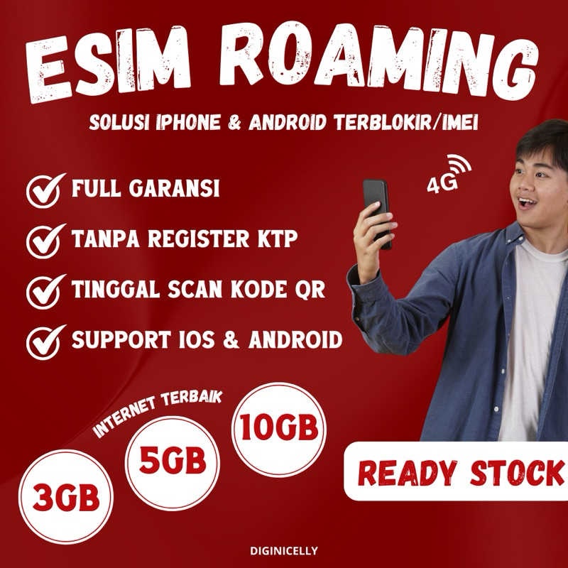 ESIM ROAMING IMEI KEBLOKIR (SINYAL AUTO⚡️)