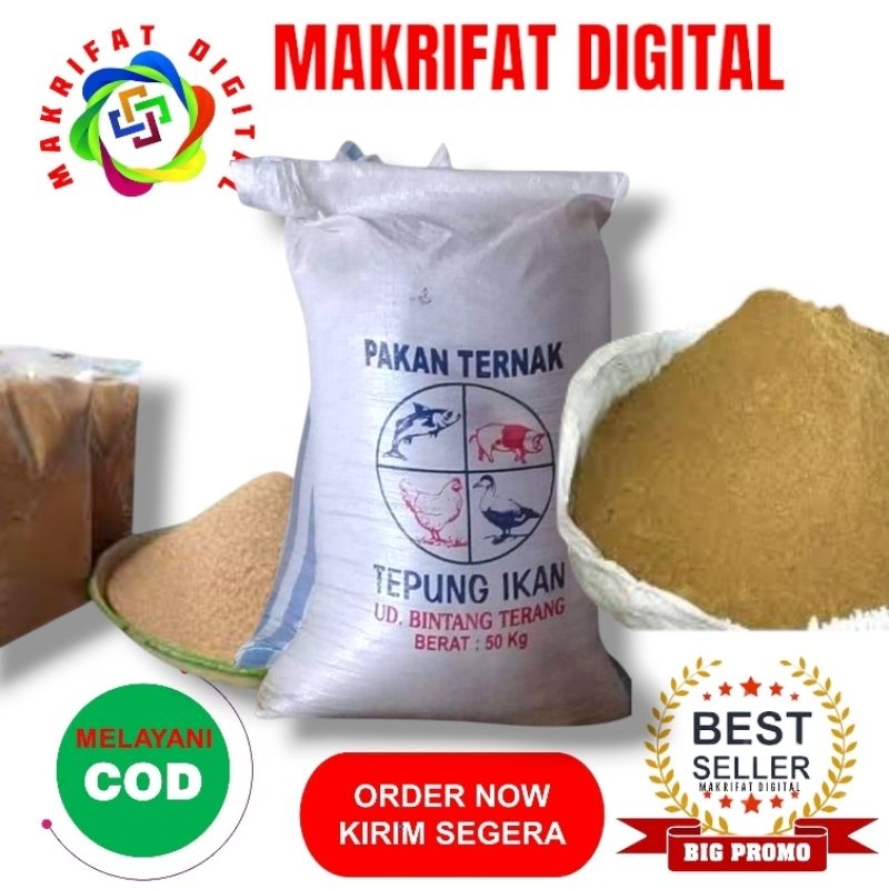 MAKRIFATBUSINESS Paket 50 kg Tepung Ikan Pakan Ternak dan Ikan