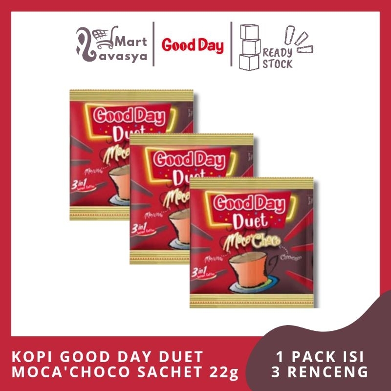 

KOPI GOOD DAY DUET MOCA'CHOCO 22g - 1 PACK ISI 3 RENCENG - KOTA BANDUNG - LAVASYA MART