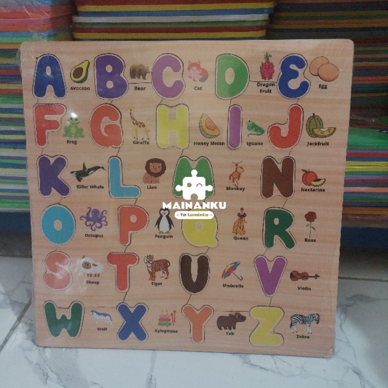 Mainan Edukasi Anak Puzzle Huruf Abjad Ukuran Besar