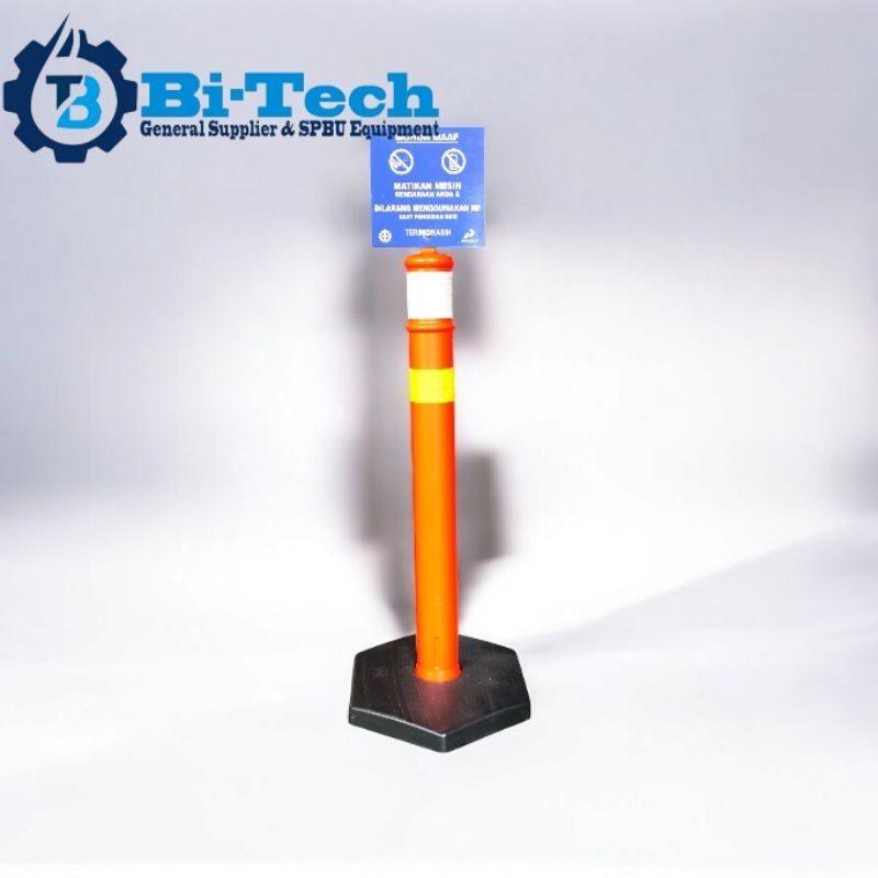 Safety Cone Stick Cone Rambu Stik Pembatas Jalan Antrian SPBU Pertamina Plang Tiang Pembatas SPBU Pe