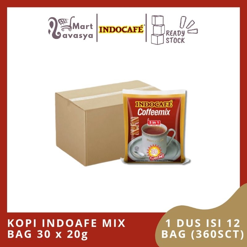 

KOPI INDOCAFE MIX BAG 30 X 20g - 1 DUS ISI 12 BAG - KOTA BANDUNG - LAVASYA MART