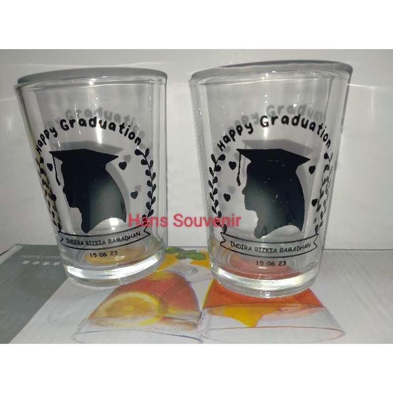 souvenir gelas jamu/souvenir gelas kecil/souvenir gelas wedding/souvenir gelas khitan/souvenir kenan