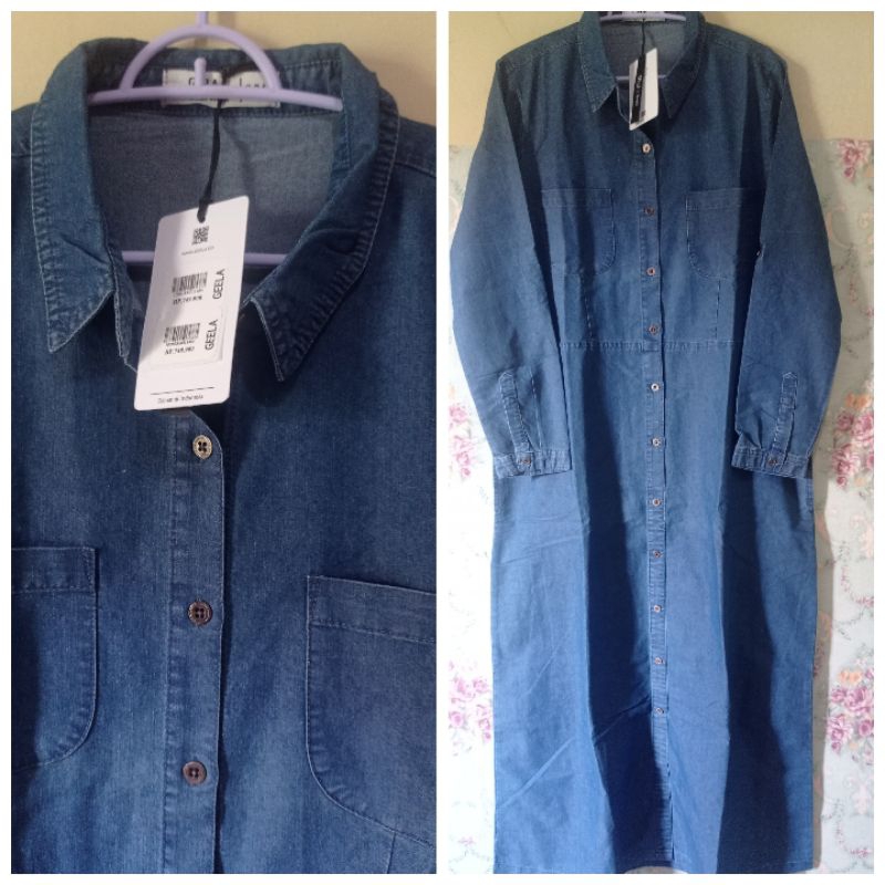 Gamis Denim Branded Geela