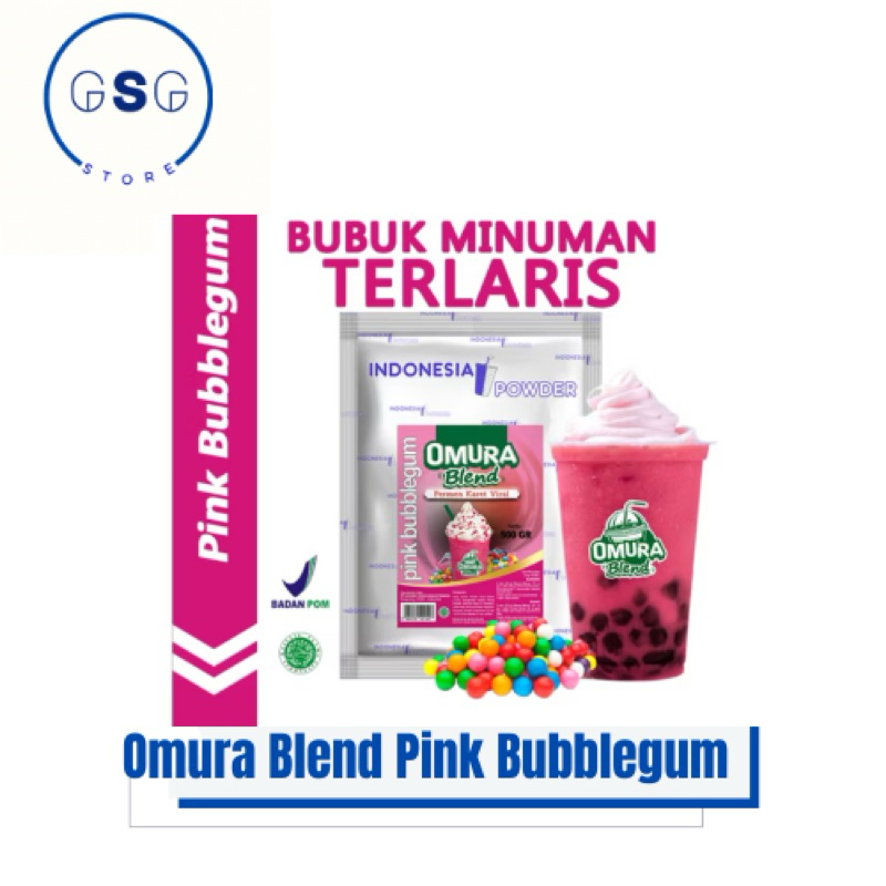 

Omura Blend Rasa Pink Bubblegum 500gr / Bubuk Minuman / Powder Minuman / Bubuk Minuman Terlaris / Bubuk Minuman Boba
