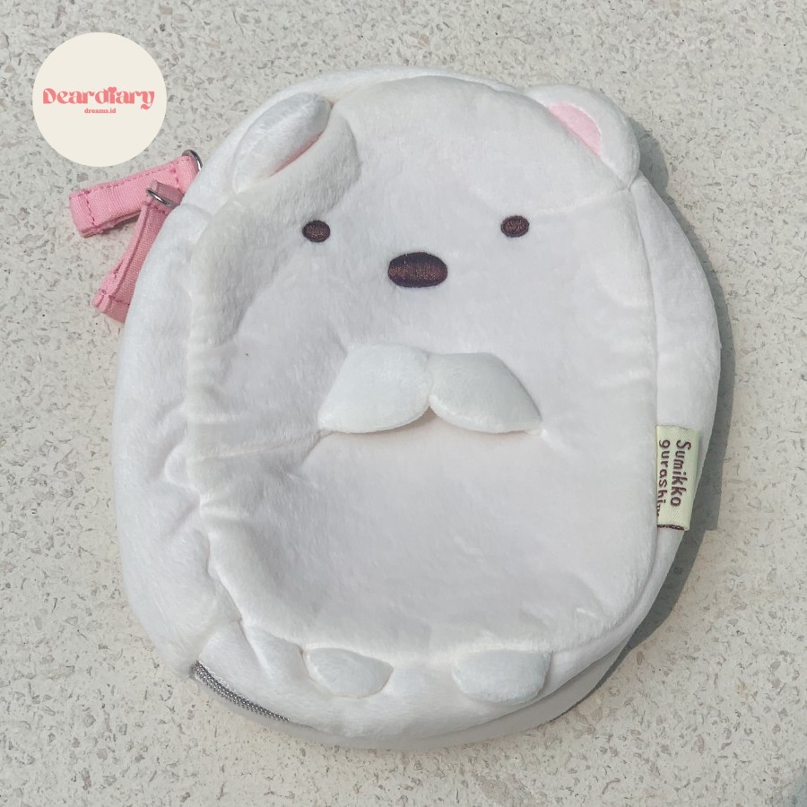 

Sumikko Gurashi pouch boneka bear beruang putih tempat case pencil case / san x original asli