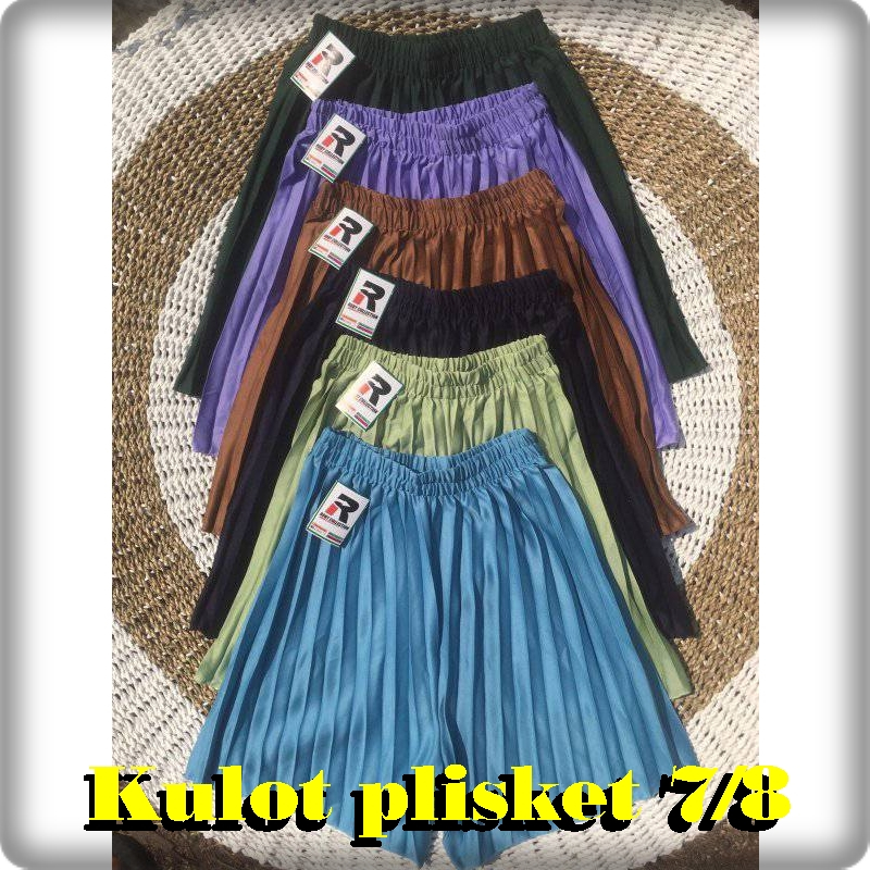 CELANA KULOT WANITA PLISKET KLOK PENDEK 7/8 MINIMALIS / KULOT PENDEK WANITA DEWASA                  