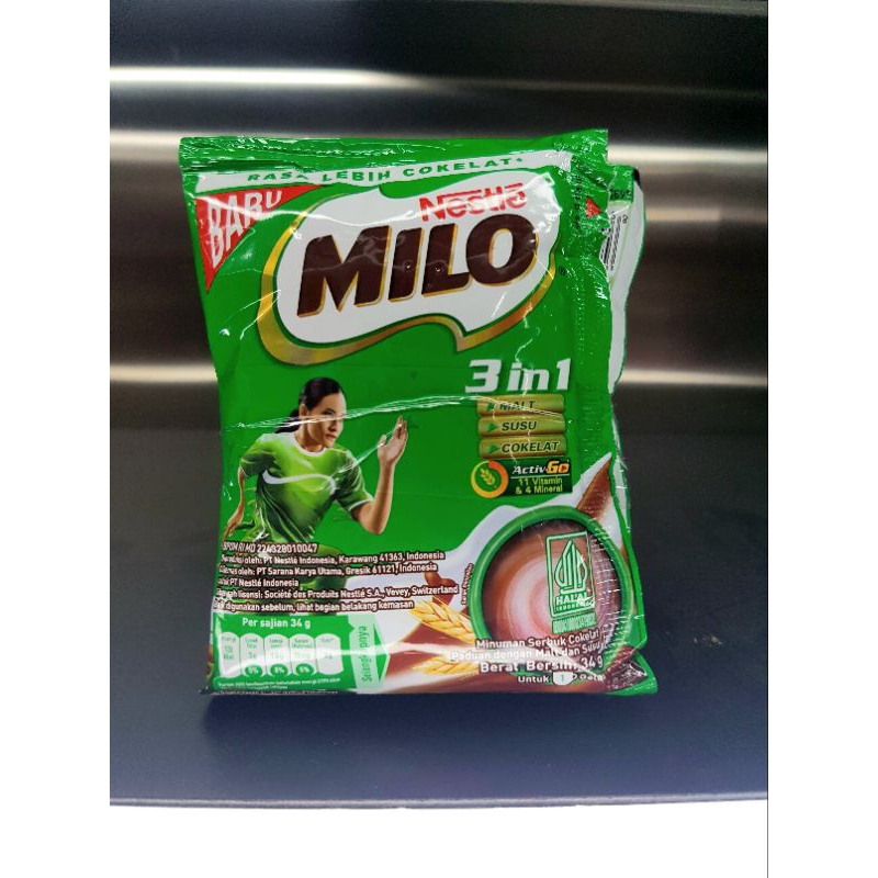 

Milo 3 in 1 Kemasan Sachet Isi 5