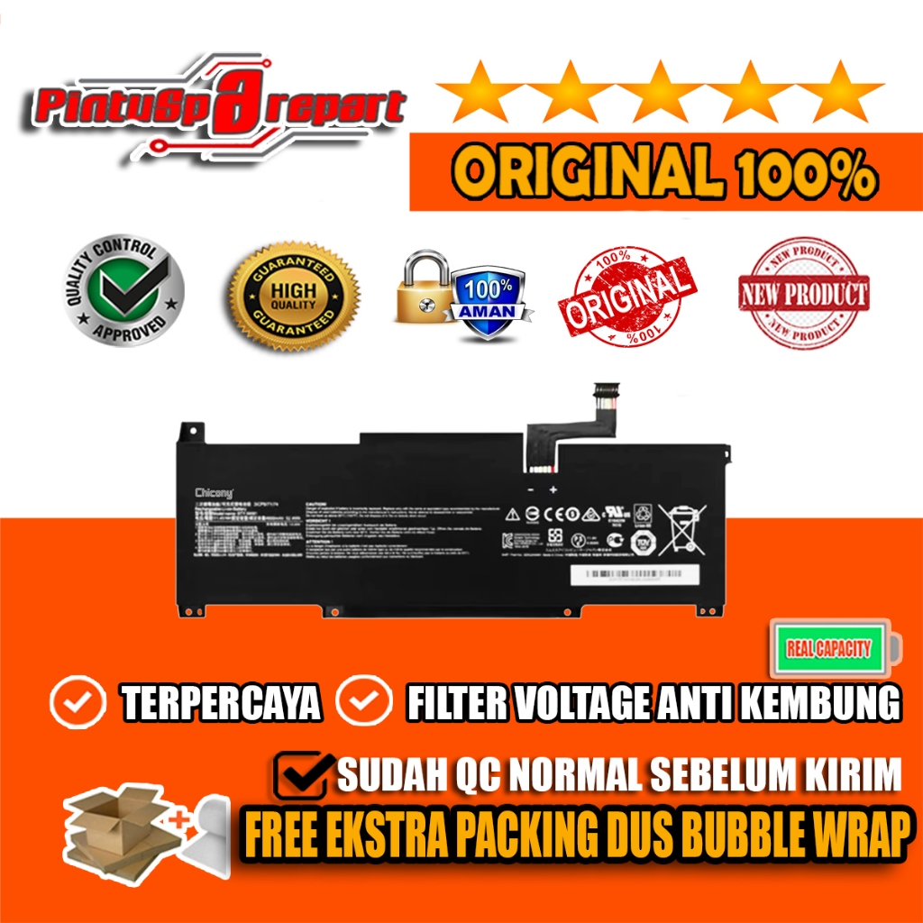 (Genuine Chicony BTY-M491 Socket Hitam) Baterai Original Msi Modern 15 A11SB Ori Asli