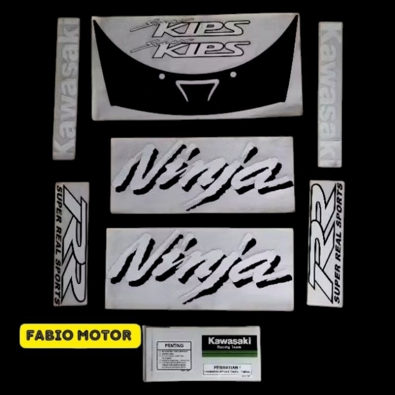 STIKER Cutting ninja rr old tulisan putih dan pelengkap rangka