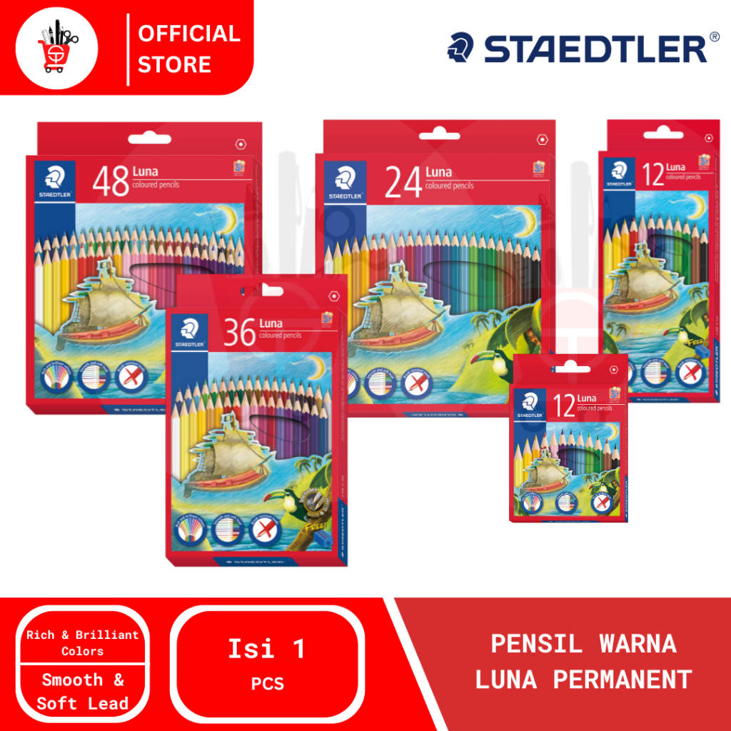 

Pensil Warna Luna Staedtler Permanent – Set 12, 24, 36, 48 Warna (Free Rautan) | (1 PCS)