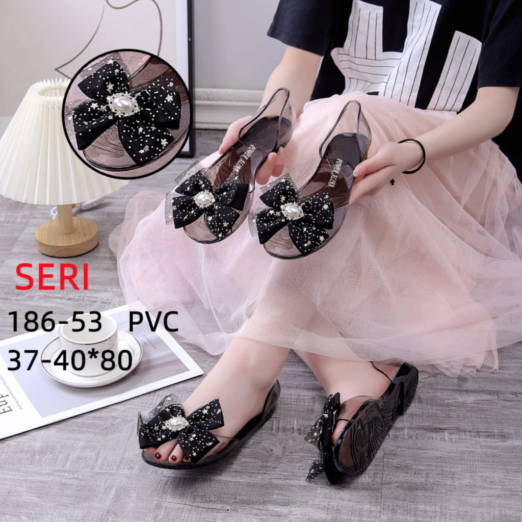 Sepatu Sandal Jelly Bunga kaca  ALINA8