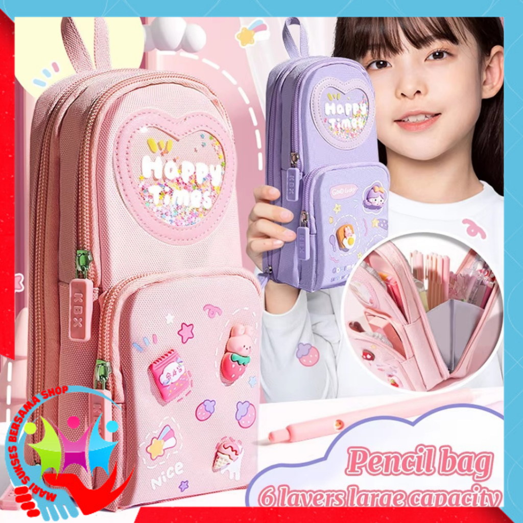 

MSBS Tempat Pensil 3D 3 Resleting Karakter Kartun Kapasitas Besar Kotak Pensil Anak Sekolah 6 Sekat Tempat Pensil Lucu Kotak Pensil Serbaguna 6 Layers Tempat Alat Tulis Perlengkapan Sekolah 3 Sisi Resleting