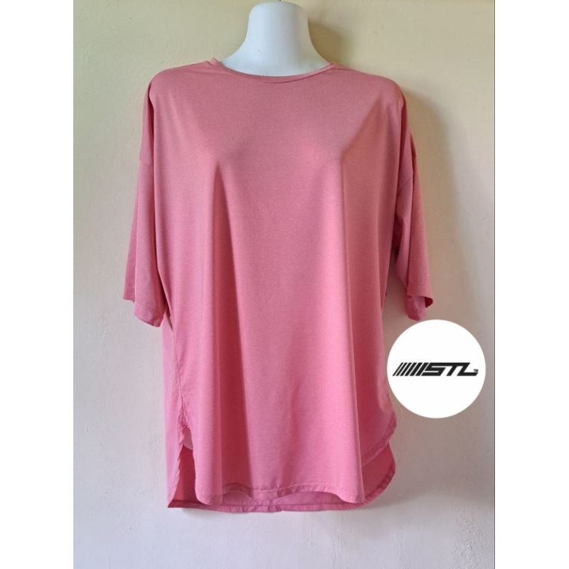 [PRELOVED/THRIFT] STL KAOS T-SHIRT ATASAN SPORT OLAHRAGA OVERSIZED WANITA WARNA CORAL