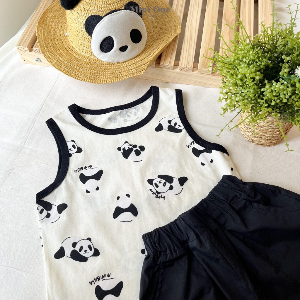 [NEW ITEM] MINIONE - Setelan Panda Import (FREE Topi) || Usia 1 - 6 tahun || Atasan Bawahan
