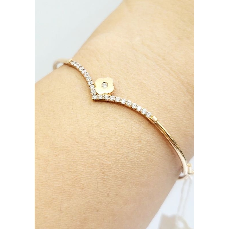 Gelang Emas Asli Aurel Clover Gold 8k