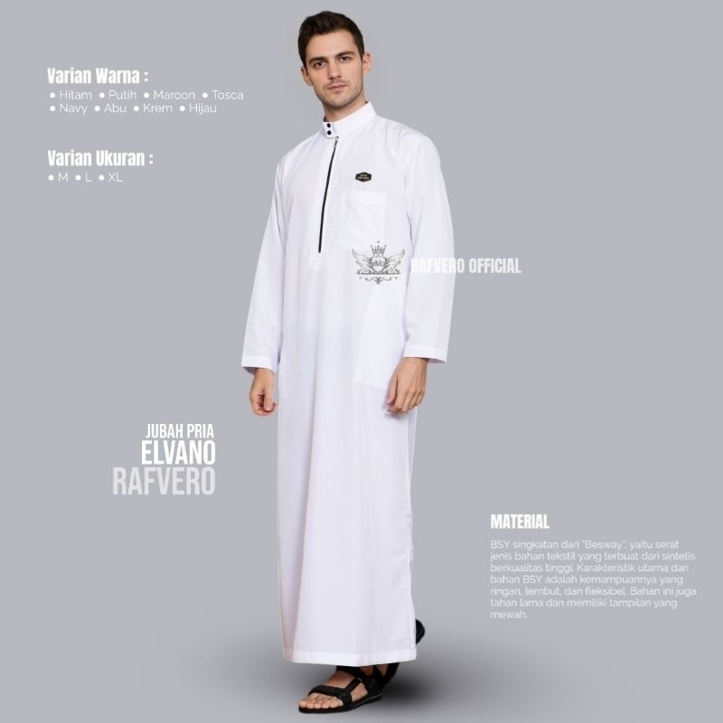 Baju Muslim Azzahir | Jubah Pria Polos Lengan Panjang Bahan Toyobo | Gamis Cowok Arabian Model Resle