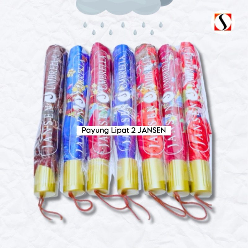 Payung Lipat 2 JANSEN | Bahan Satin Kilap
