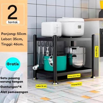 ( GARANSI 12 BULAN ) RAK BESI SUSUN SERBAGUNA RAK OVEN MICROWAVE RAK DAPUR BESI 5 SUSUN - 2 SUSUN 50