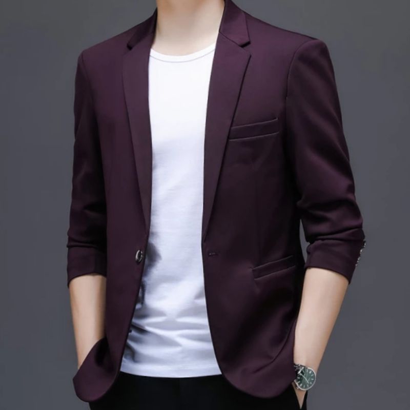 blazer pria tanpa tutup - blazer pria casual - jas kerja pria - jas almamater - blazer pria terbaru
