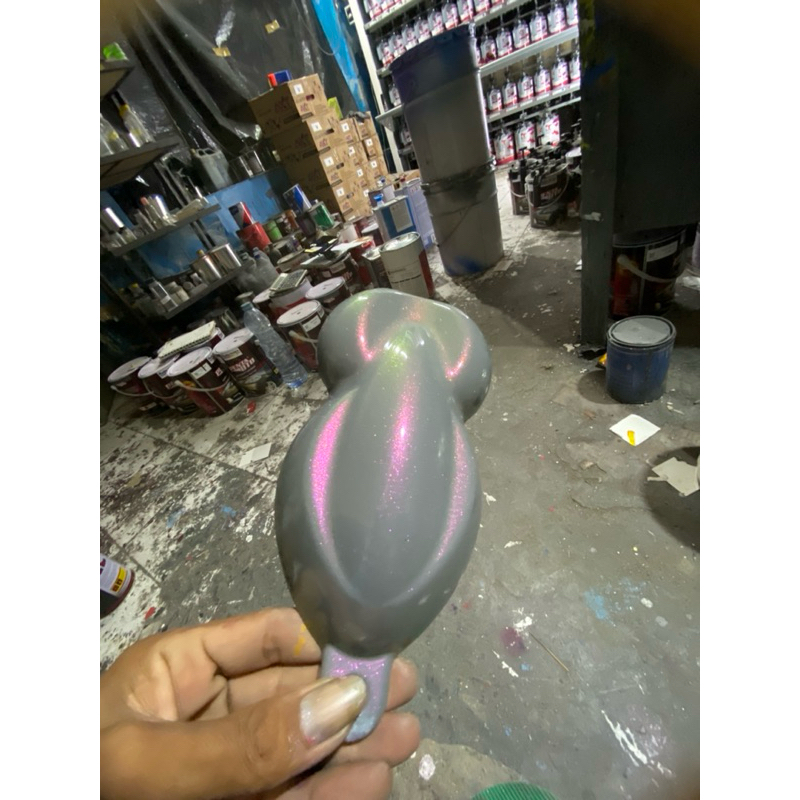 cat dasar nardo grey + buglon skypink PU