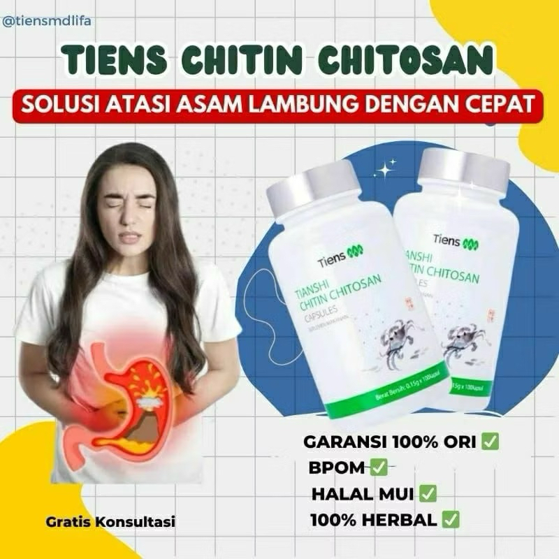 Obat Asam Lambung Kronis Maag Asam Lambung Tiens Chitin Chitosan Herbal China