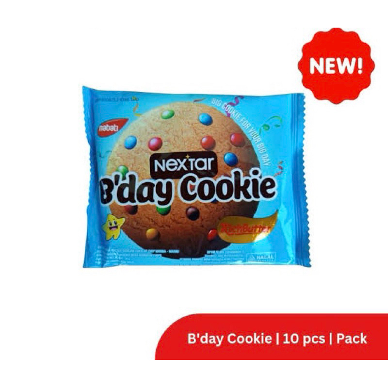 

NEXTAR BIRTHDAY COOKIE RICHBUTTER [ 1 RENCENG ISI 10 CS @30G ] | NABATI NEXTAR COOKIE | | NABATI NEXTAR B’DAY COOKIE 10 PCS PER PACK