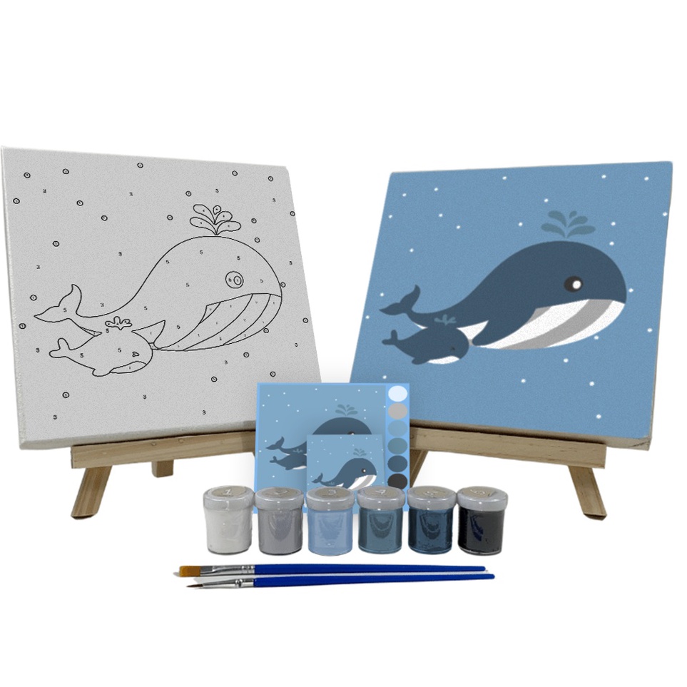 

Dijamin Ada Paint By Number Kit Whales Cocoartid I Kanvas 2 x 2 cm