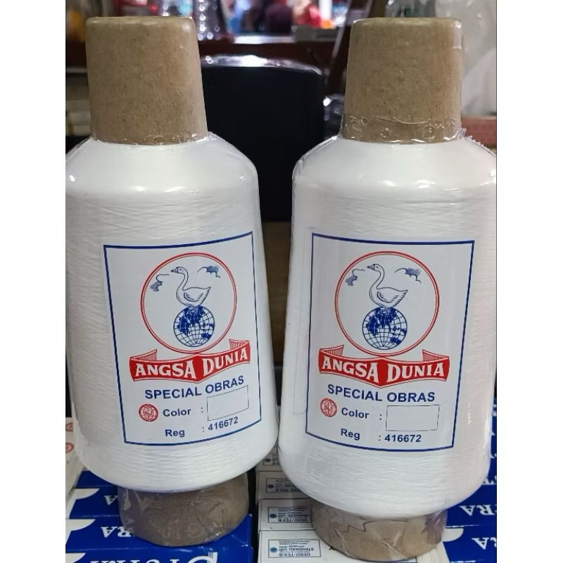 Benang Obras Besar Putih Polyester Angsa Dunia