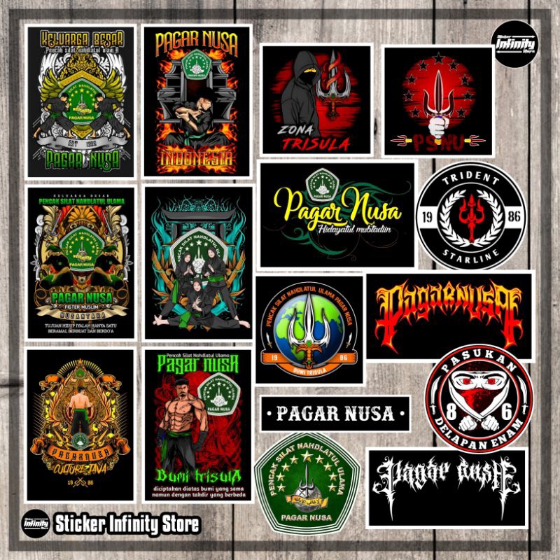 

Stiker PN PAGARNUSA Pack Cutting Pola Vinyl Laminasi Glossy Anti Air - 1 Pack Isi 16 Pcs