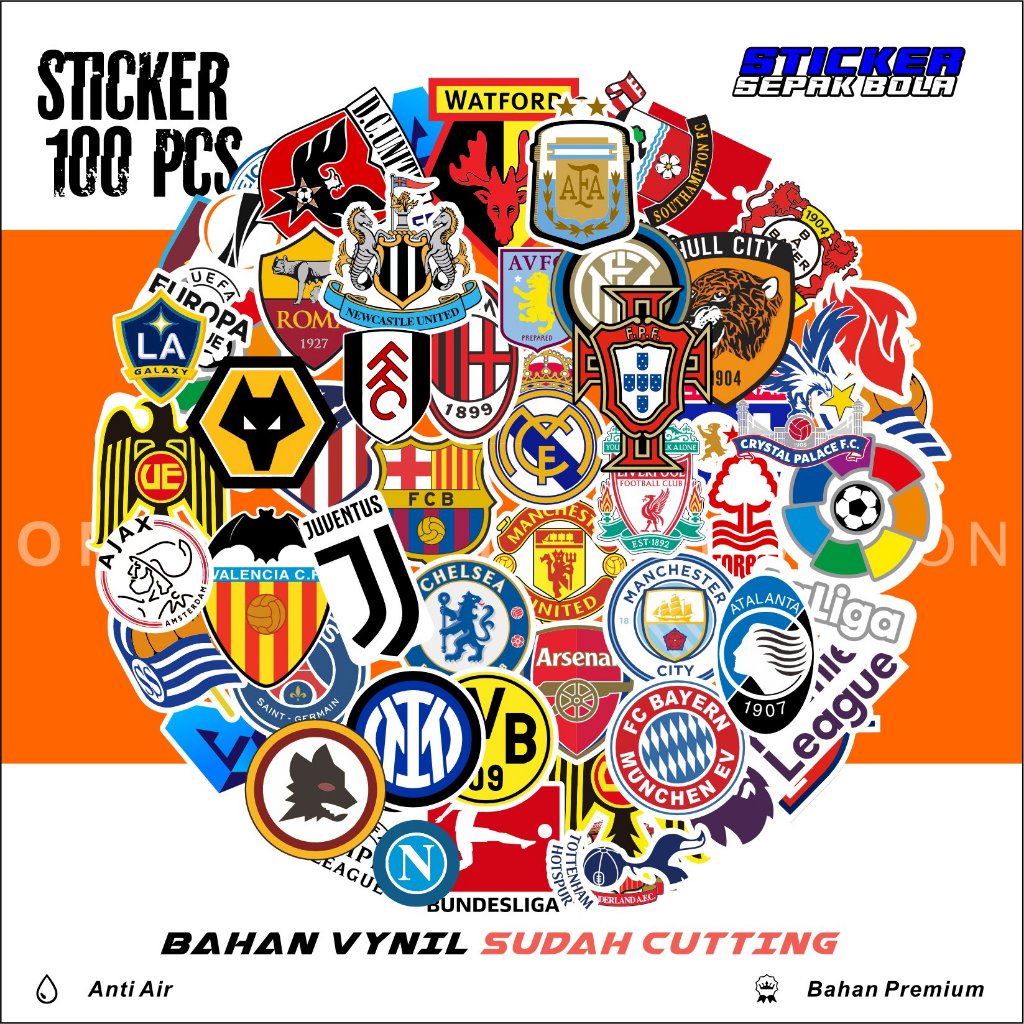 

STICKER LOGO KLUB SEPAK BOLA / FOOTBALL EDITION / STICKER / STIKER LIGA CHAMPIONS / STIKER BARCELONA/ STIKER MANCHESTER