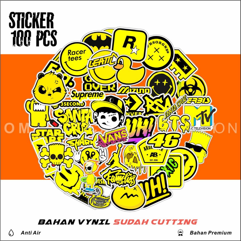 

STICKER RANDOM AESTHETIC YELLOW KUNING RACING LOGO BRAND ANTI AIR - STIKER LAPTOP CASE TUMBLER HP HELM MOTOR KOPER TAS