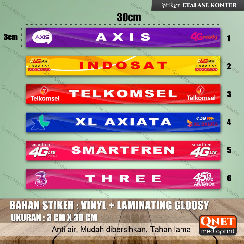 

STIKER ETALASE KONTER + LAMINATING GLOSSY