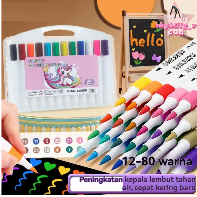 

Marker Acrylic Markers Set/ Spidol Acrylic Painter /Menggambar Kreativitas Seni Edukasi Anak