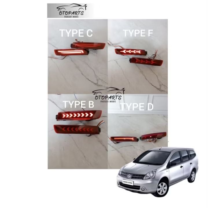 LAMPU BUMPER BELAKANG LAMPU REFLEKTOR MOBIL GRAND LIVINA TAHUN 2007-2017 LAMPU LED