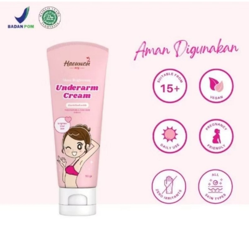 Brightening Underarm Cream Pemutih Kulit Ketiak dan Bagian Kulit Tubuh yang Gelap 50gr Haeuwon Korea
