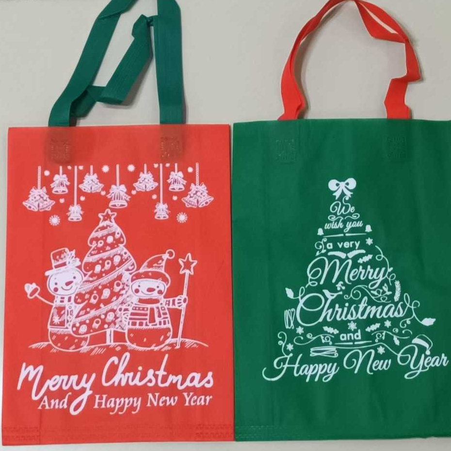 

Tas Spunbond NATAL Goodie Bag Hampers Christmas Happy New Year Nataru .