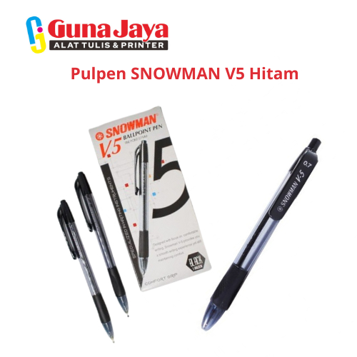 

Pulpen SNOWMAN V5 Hitam - Pulpen Hitam Sowman