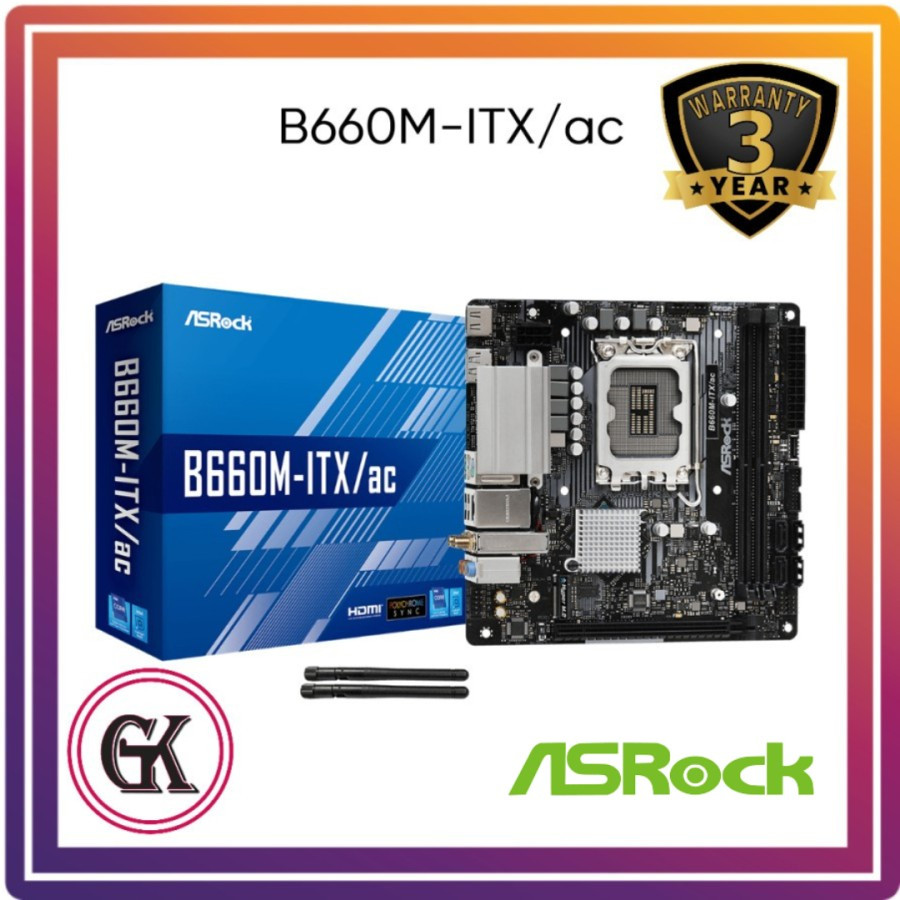 MOTHERBOARD ASROCK B660M-ITX/ac (LGA1700 / B660 / DDR4)