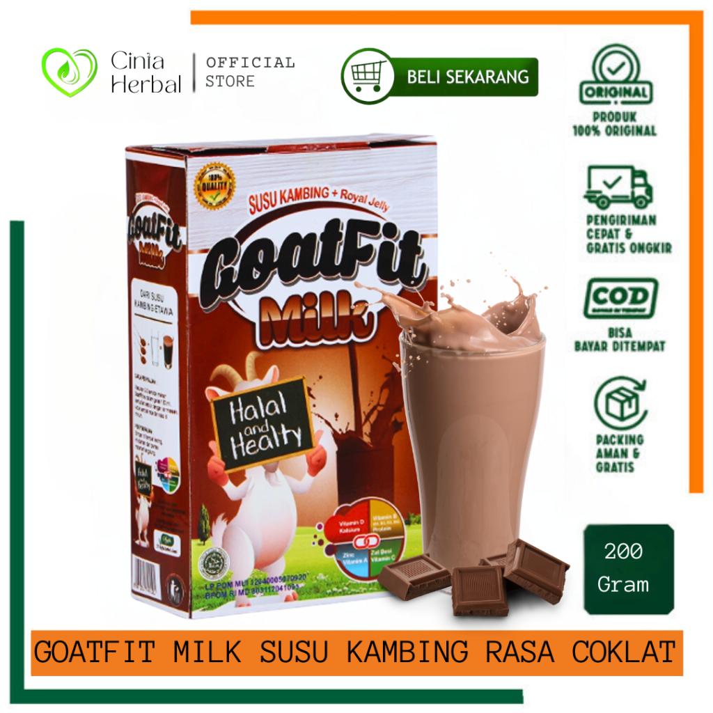 

Goatfit Milk Coklat Susu Kambing Etawa | Goat Fit Cokelat Per Box Kemasan 200 gr