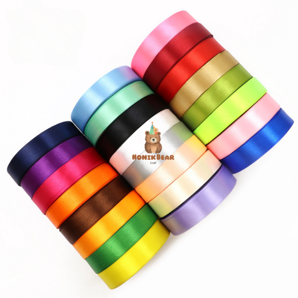 

NONIK BEAR CRAFT (+- 22 meter) 1 Roll Saten Ribbon 2 cm/ Pita Satin 2CM Pita Satin 3/4 Inch