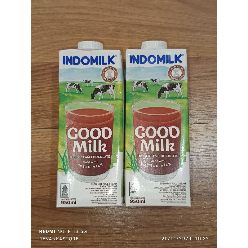 

Indomilk Good Milk Full Cream Chocolate Made with Fresh 950ml