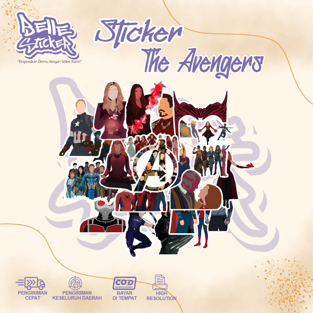 

Stiker The Avengers Waterproof Sticker Avangers Aesthetic Stiker Laptop Tumbler Case Hp DIY