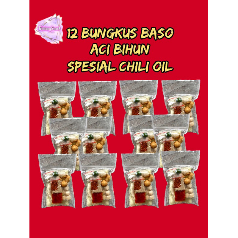 

12 BUNGKUS BASO ACI BIHUN CHILI OIL SPESIAL || BINTANGSNACK14