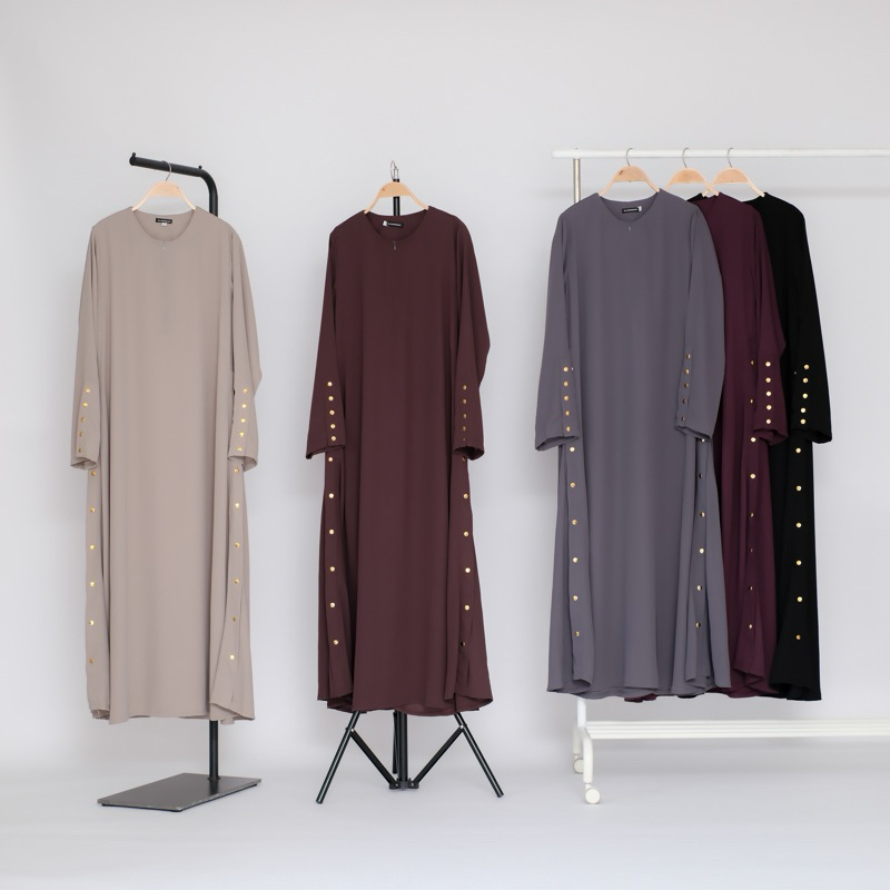 Abaya GOLD BUTTON // gamis lebaran 2025 // gamis kancing