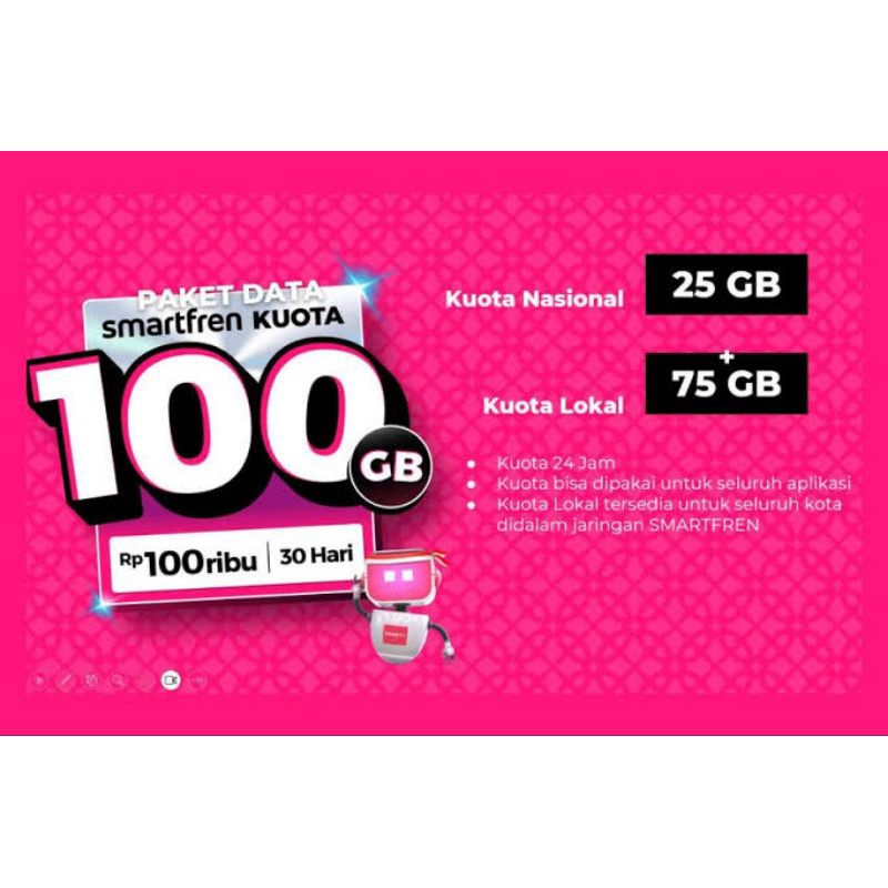 Smartfren Kuota Paket Data Rp100GB