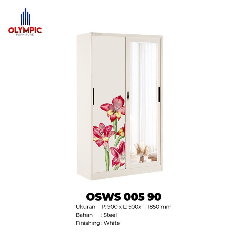 LEMARI PAKAIAN BAJU BESI PINTU SLIDING GESER STEEL OLIMPIC OLYMPIC OSWS