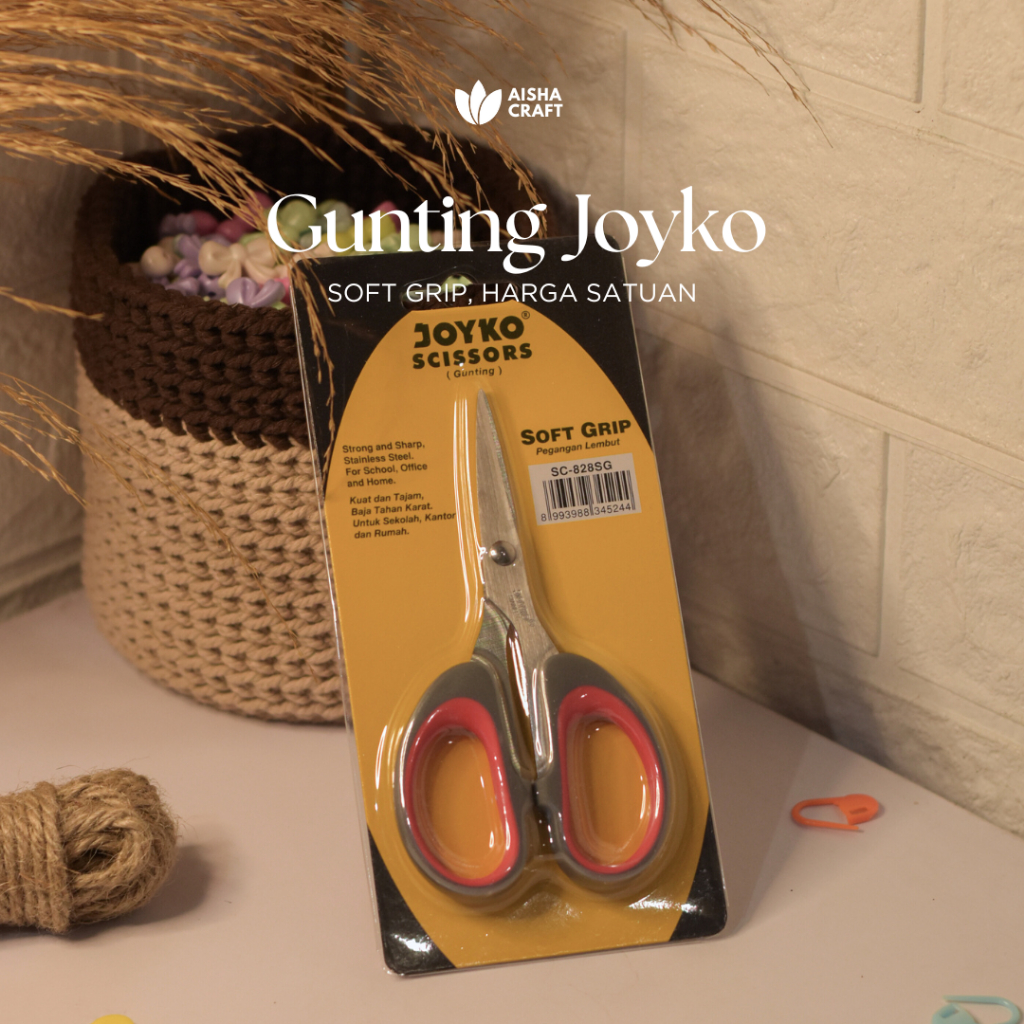 

Gunting Joyko MURAH TAJAM SOFT GRIP STAINLESS SC-828SG (KECIL) / SC-838SG (MEDIUM)